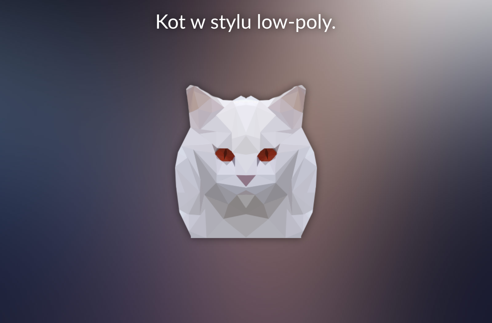 Projekt kota w stylu Low-poly. (Wykonano w Adobe Photoshop)